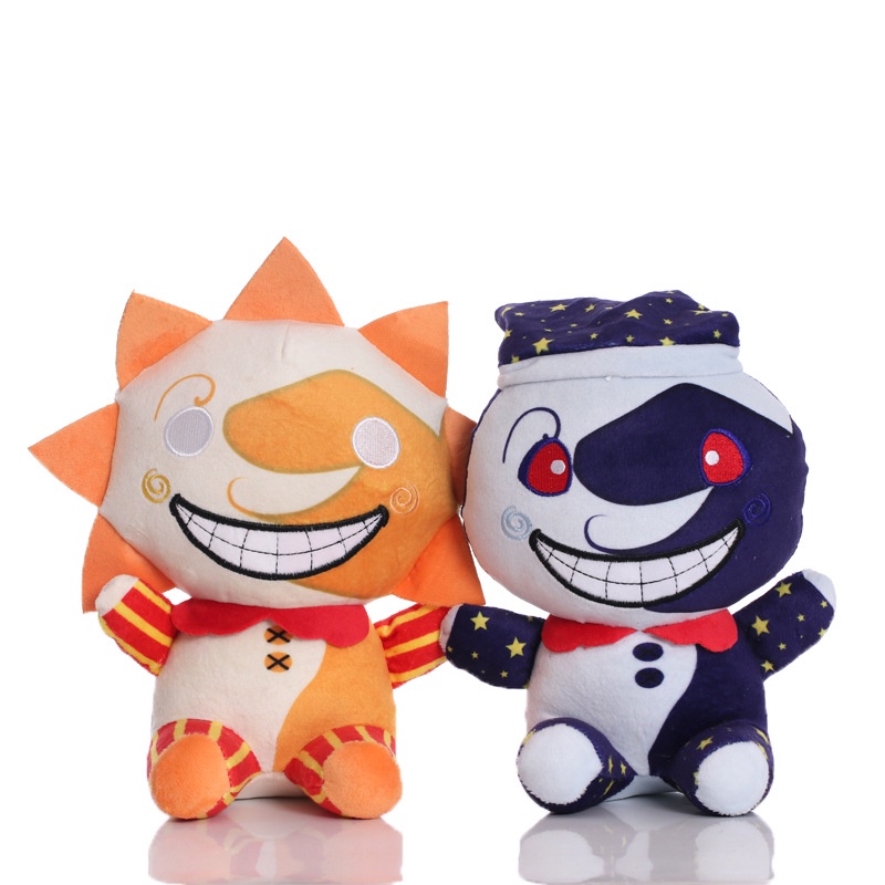 Mainan Boneka Stuffed Plush Kartun FNAF Sundrop &amp; Moondrop Ukuran 22-25CM Untuk Hadiah Anak