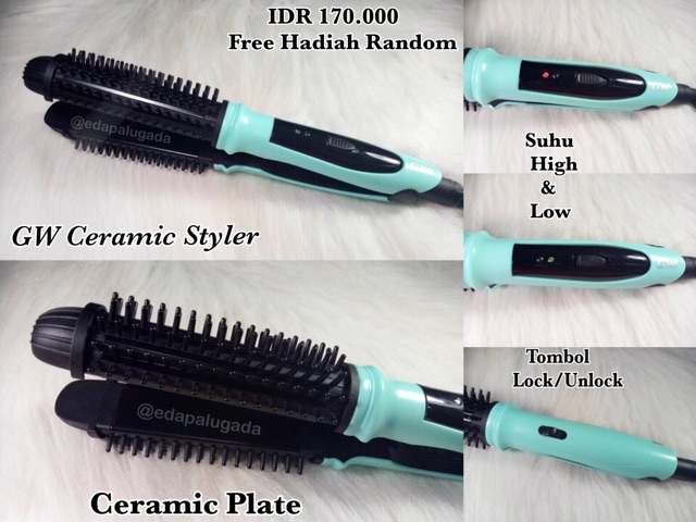 Catokan LADYSTARCeramic Styler , LS 7200 GW KOSONG, CATOKAN SISIR , BISA CATOK LURUS , BLOW , CURLY