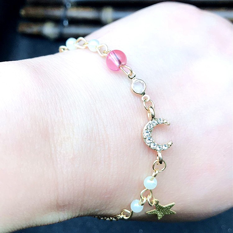 Gelang Kelopak Mutiara Bintang Kristal Korea-#1