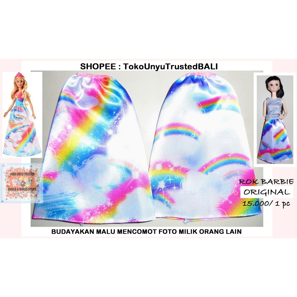 Rok Barbie/ Baju Barbie/ Barbie Baju/ Barbie Clothes/Baju Barbie ORIGINAL - RAINBOW C26