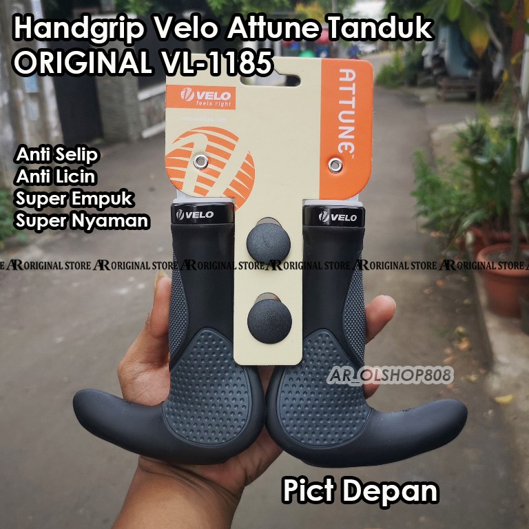 Handgrip  SepedaTanduk Hand Grip Velo Tipe 1185 Tanduk - Tanduk Sepeda - Handgrip Bar End Hitam