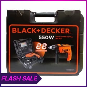 Mesin bor tembok 13mm Hammer Drill 550W Black Decker Bonus Accesoris