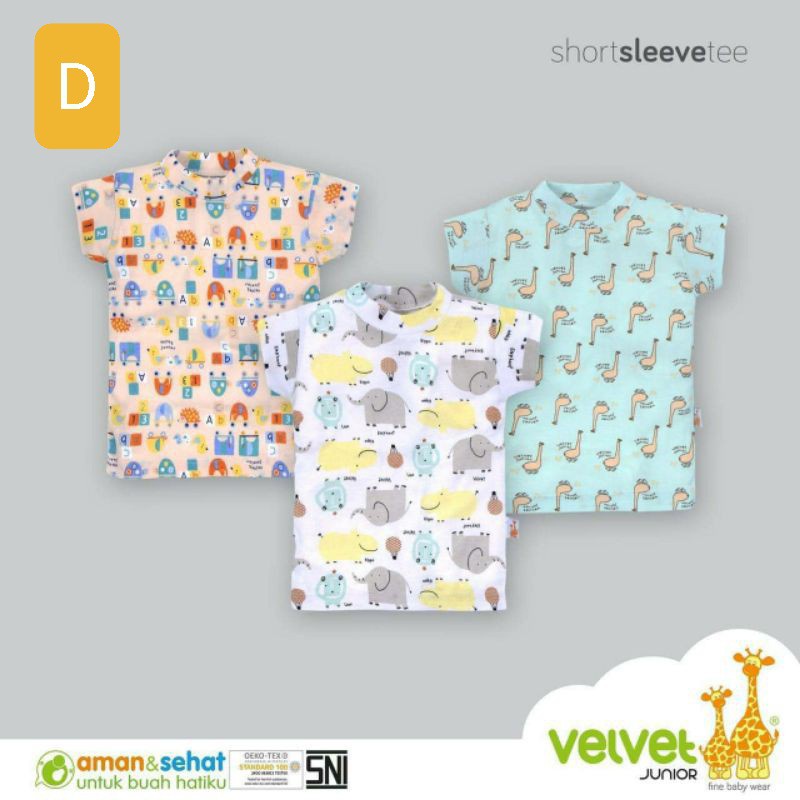 VELVET JUNIOR Kaos Oblong Lengan Pendek Lembut SML / Kaos Bayi VELVET