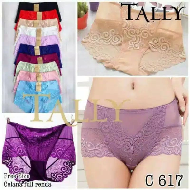 TALLY Cd Wanita Renda Brokat Lembut 617 Lace Panties Collection Original