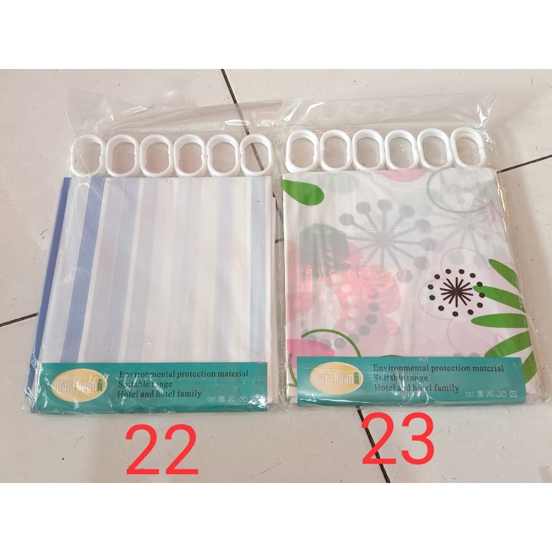 Shower Curtain Gorden / Tirai Gorden Kamar Mandi Anti Air/