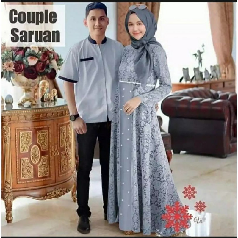 Couple baju pasangan/ gamis pasangan/baju koko kemeja pria gamis couple