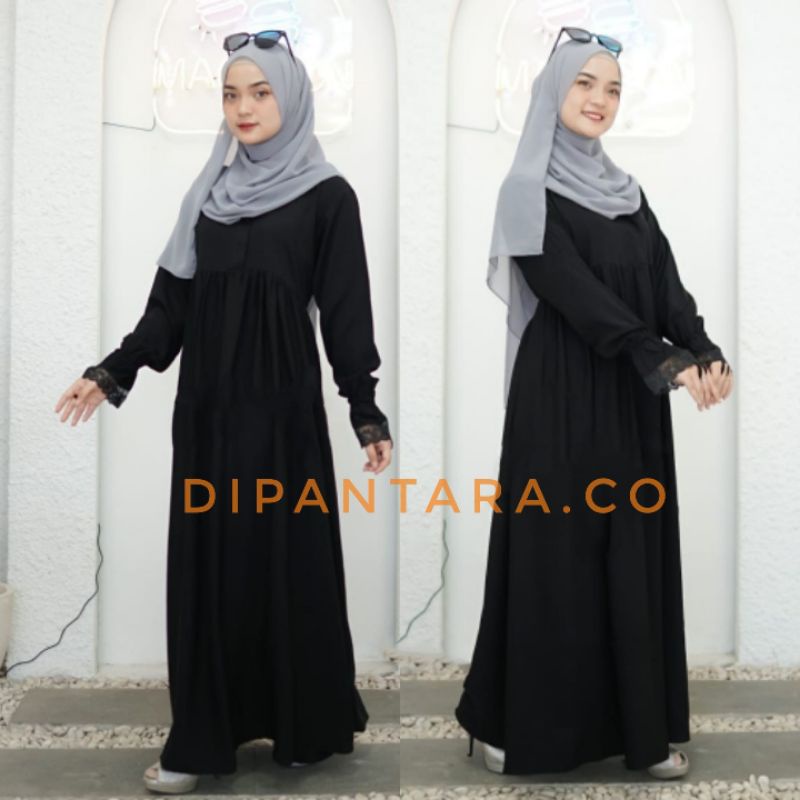 Gamis Jetblack Premium Mix Burkat - Gamis Syari