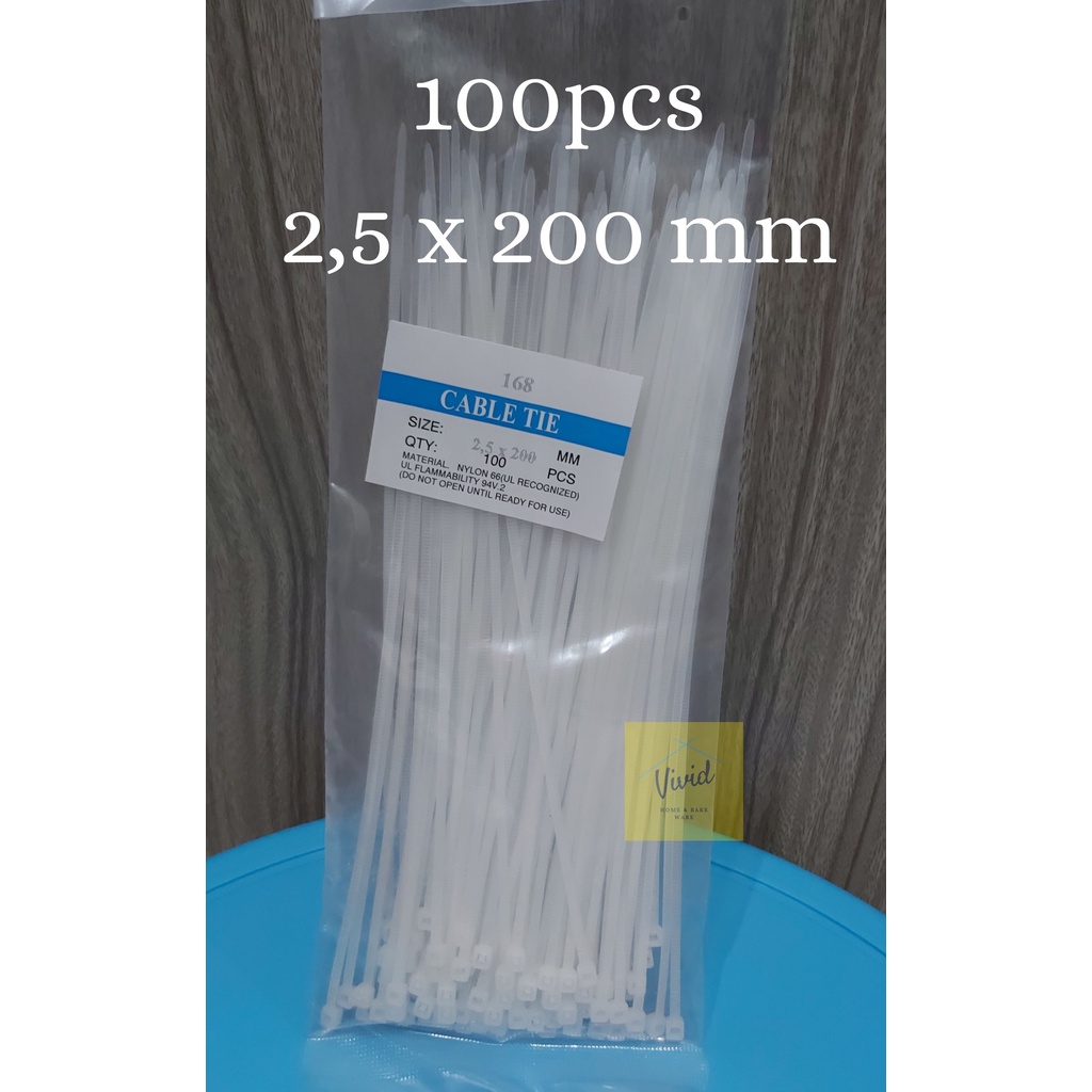 

Kabel Ties 2,5 x 200 MM - Tali Segel Plastik (100 pcs)