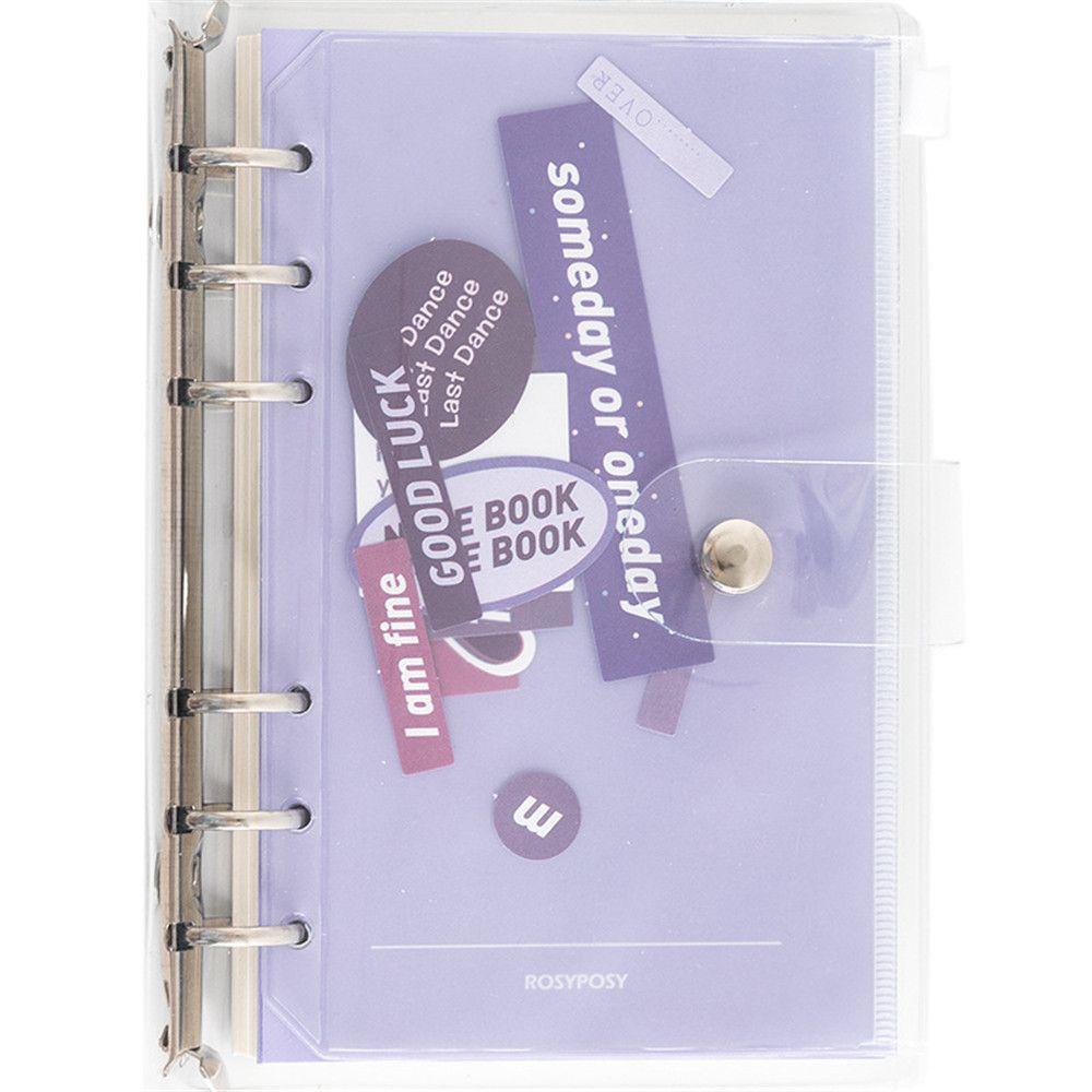 [Elegan] Loose-leaf Notebook File Folder Kawaii Alat Tulis Sekolah Transparan Binder Book Handbook A6 Notebook