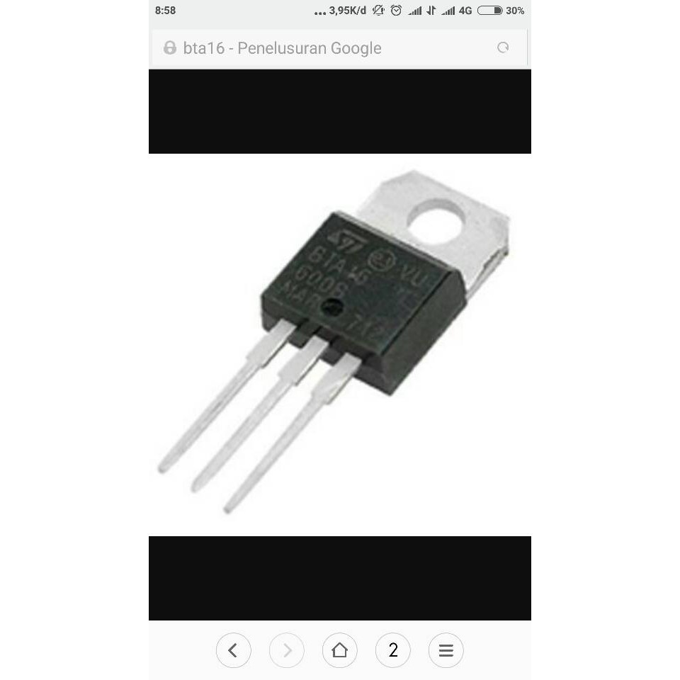 New bta16 triac 16a 600v