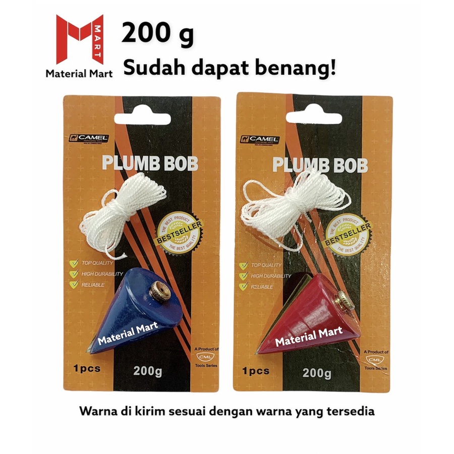 Lot Tukang 200g | Bandul Timbangan Kerucut 300 gr | Alat Keseimbangan 400 | Material Mart