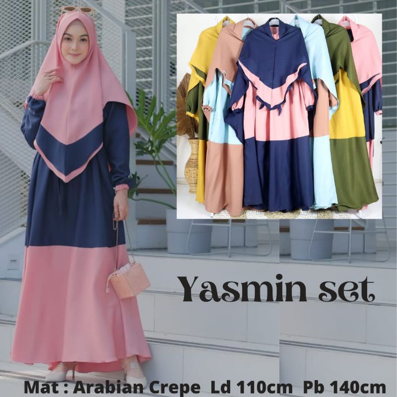 YASMIN SET GAMIS SET SYARI ARABIAN CREPE PREMIUM