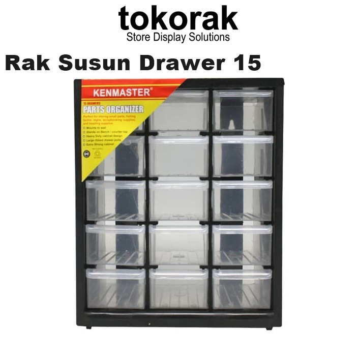 RAK SUSUN DRAWER 15 KENMASTER - SLOT KOTAK SPARE PART LACI ORGANIZER