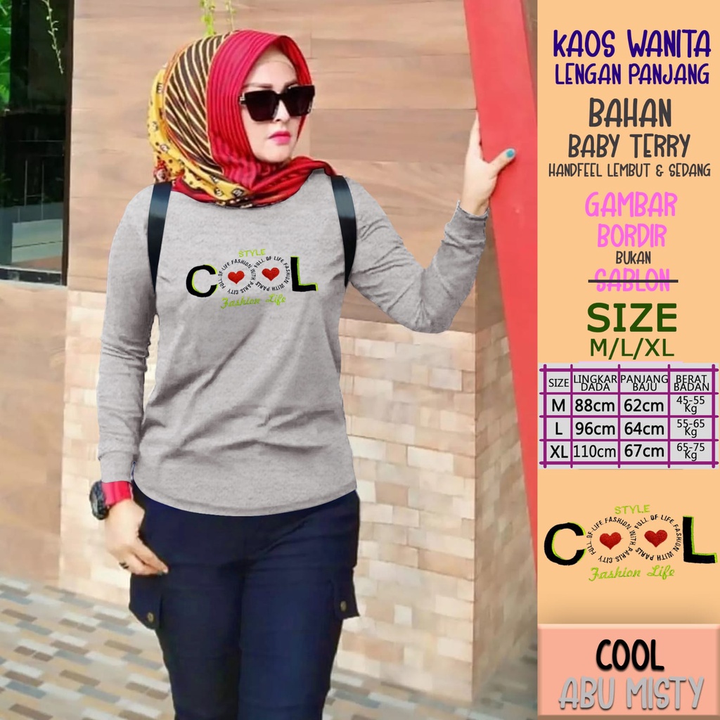 kaos lengan panjang wanita t shirt jaket sweater