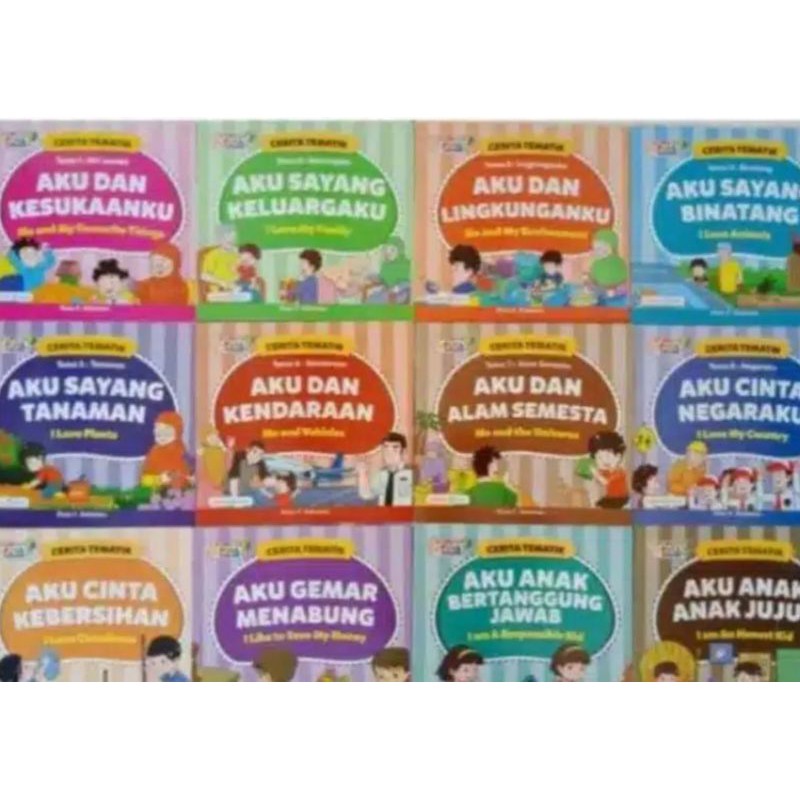 BUKU ANAK, BUKU SERI TEMATIK/ BUKU BLINGUAL19×19CM