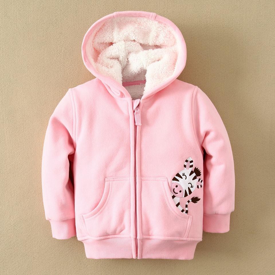 KID GIRL HOODIED JACKET ZEBRA PINK