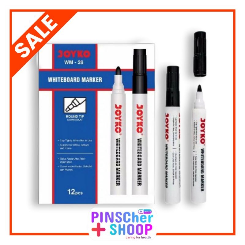 Spidol WhiteBoard Marker Spidol Joyko WM-28 HITAM (PCS)