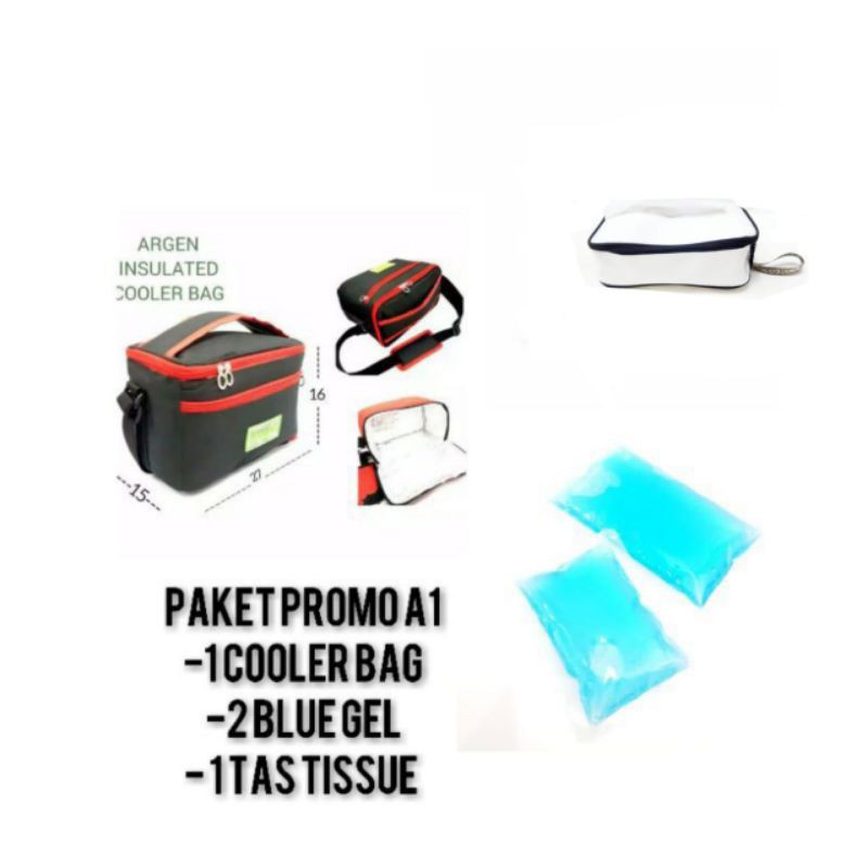 PROMO PAKET A1 , COOLER BAG ARGEN + 2 BLUE GEL + 1 TAS TISSUE sy56 s1