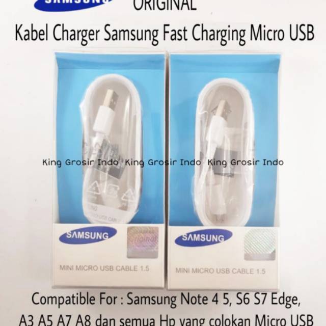 Kabel Data Samsung Usb Micro Fast Charging Original 100% S6 S7 S7 Edge Note4 Note5 Cable Data Mikro