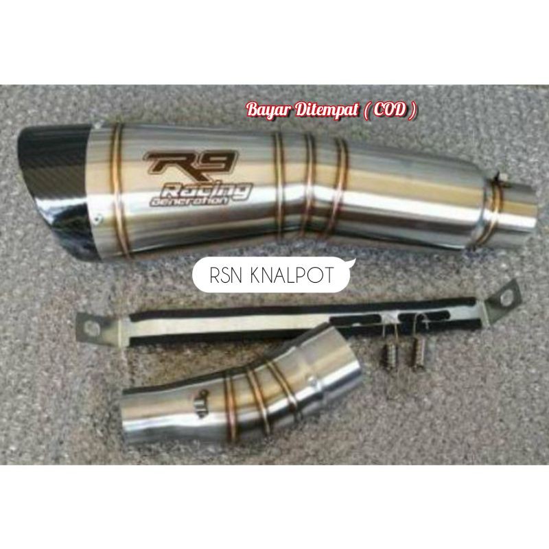 Knalpot racing R9 H2 Slip On Ninja 250 R/Fi RR mono R25 MT25 CBR 250RR Dll