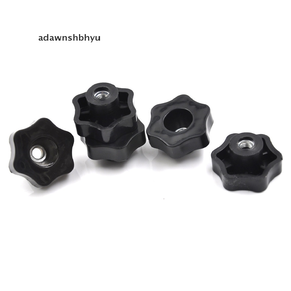 Adawnshbhyu 4Pcs M6 Female Thread Star Shaped Head Clamping Nuts Knob Dengan Lubang Tembus