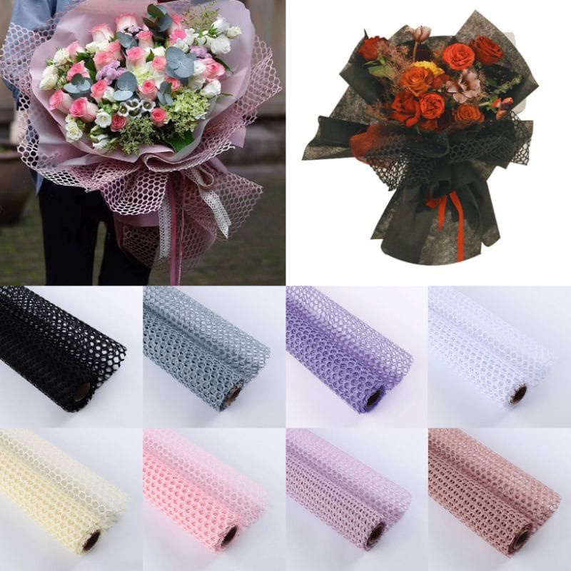 

Kertas Jaring Buket Bunga Kertas Kertas Bouquet Korean Jaring Circle Mash Flower Wrapping Paper Circle Kertas Buket Jaring