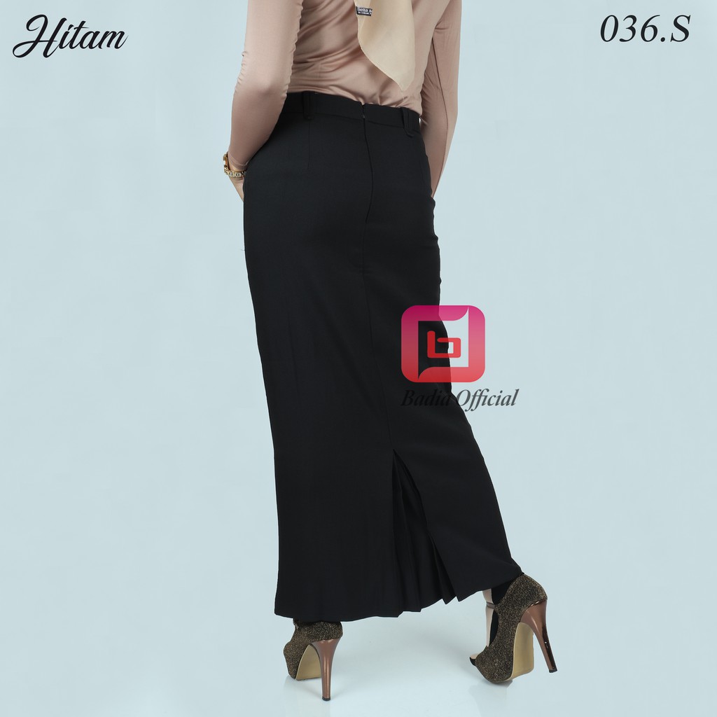 rok span panjang formal jumbo wanita pinggang resleting premium