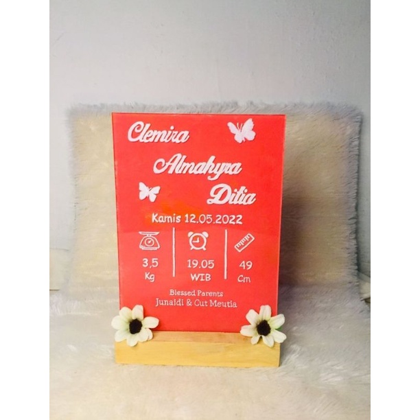 akrilik custom/ akrilik lettering warna/ untuk bayi