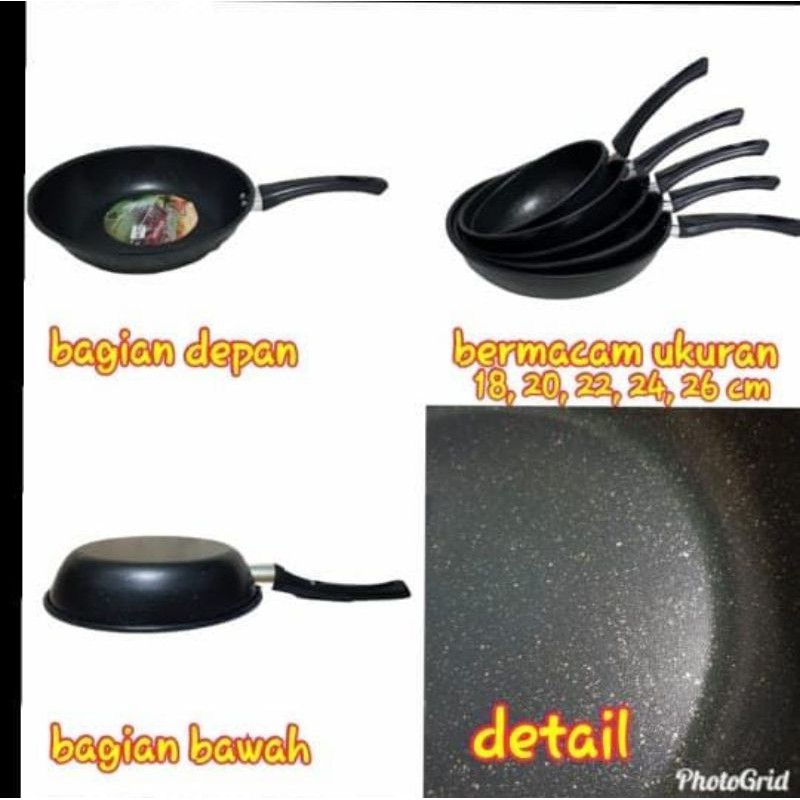 Teflon Frypan Premium Besi Lapisan Anti Lengket