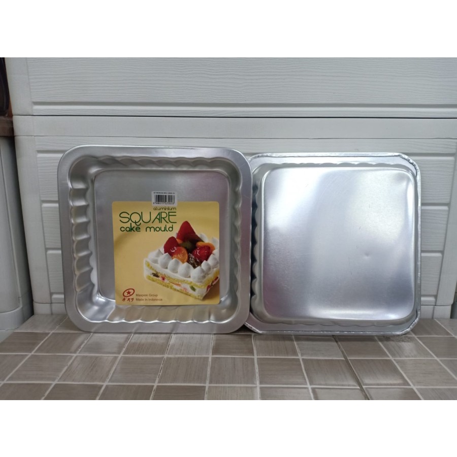 MASPION Cetakan Kue Segi Aluminium Foil 22 x 22 cm