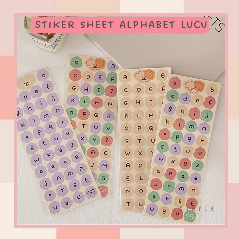 

Stiker Sheet Alphabet Lucu Huruf Aesthetic Bujo DIY Jurnal