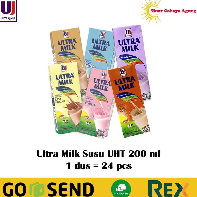 

BISA BAYAR DITEMPAT ( 1 dus = 24 pcs ) Susu UHT Ultra Milk 200 ml Ultrajaya - Strawberry