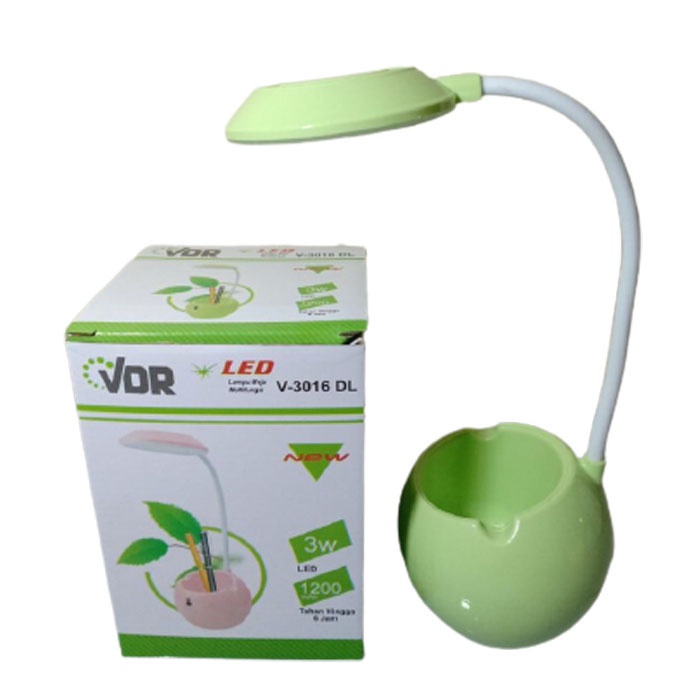 VDR V-3016DL Lampu Meja Belajar Sentuh Layar Touch Screen Lampu Baca Multifungsi Bohlam Cas Rechargeable LED