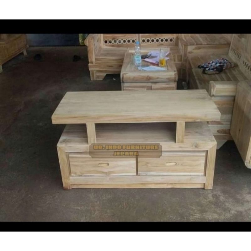 bufet bupet meja Tv laci model kecil simpel murah bahan kayu jati Jepara
