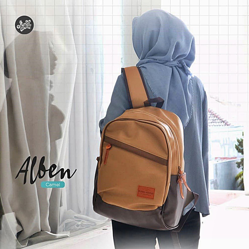 Rumah Warna Tas Ransel Tas Laptop 15 inci 29 x 12 x 45 cm Alben Caramel