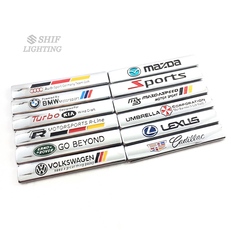 1Pc Stiker Emblem Fender Mobil Mazda MS Logo Mazda Bahan Metal untuk Mazda