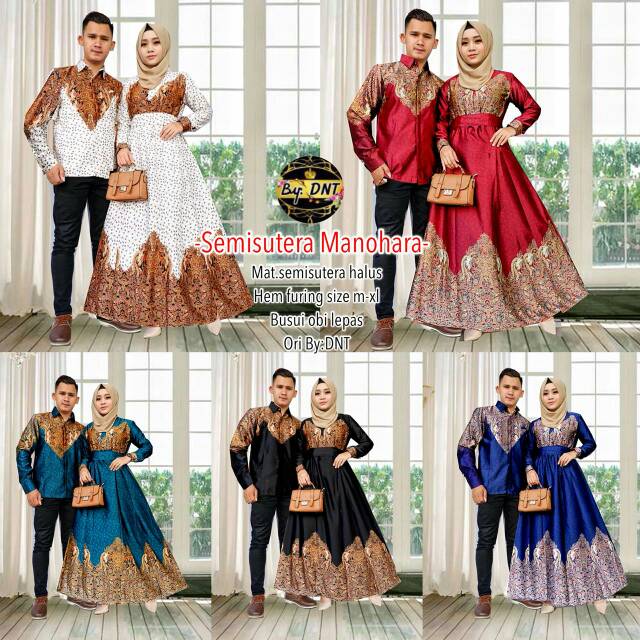 Baju Batik Couple SemiSutra Manohara / Batik Sarimbit (geser gambar untuk melihat yang lain)
