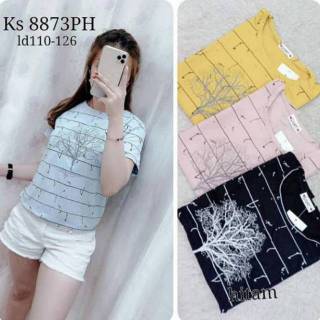  Kaos import pendek  pohon bercak cantik Shopee Indonesia