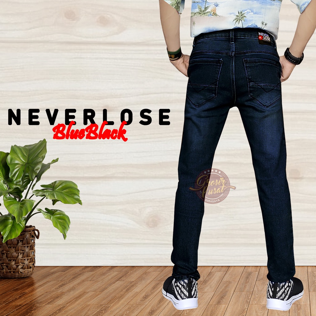 Celana Jeans NVL Pensil Skinny Pria Blueblack 27 - 38