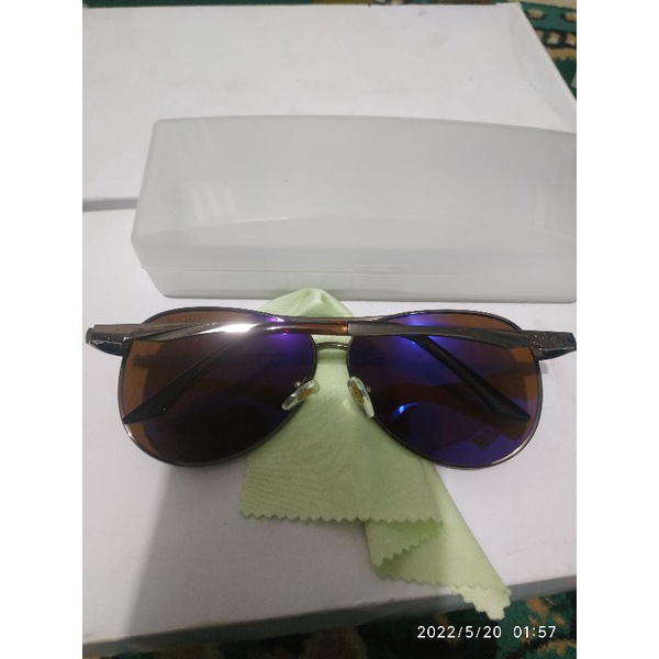 kacamata pria aviator polaroid polarized lensa coklat