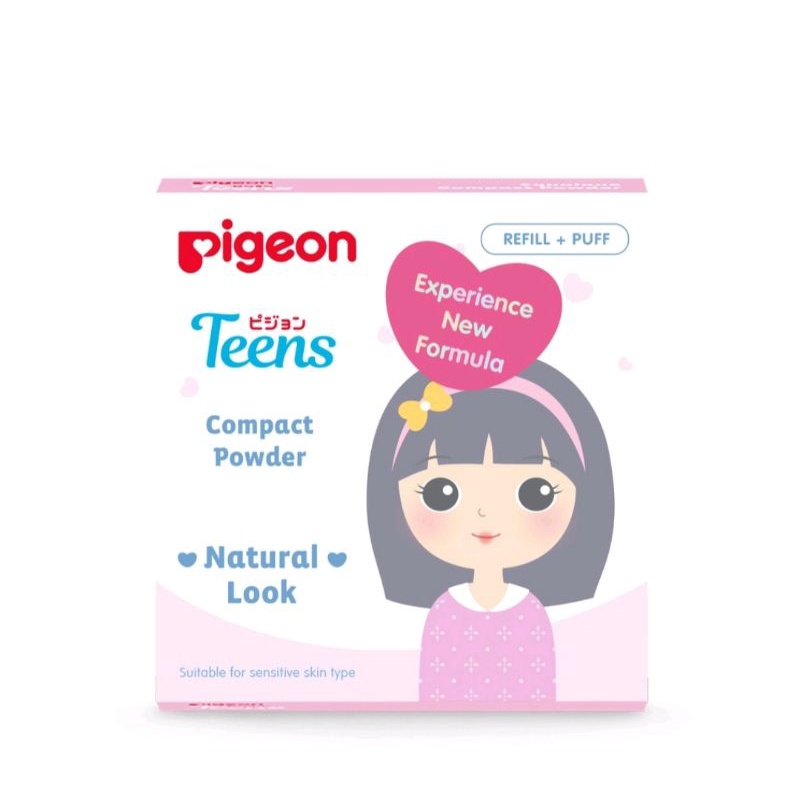 [REFILL PINK] PIGEON Teens Compact Powder Natural Look Bedak Padat Remaja