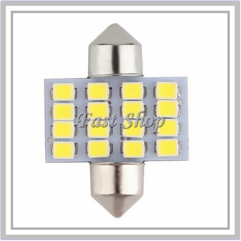 Lampu LED Super White Interior Dalam Mobil 31mm 16 SMD 1210