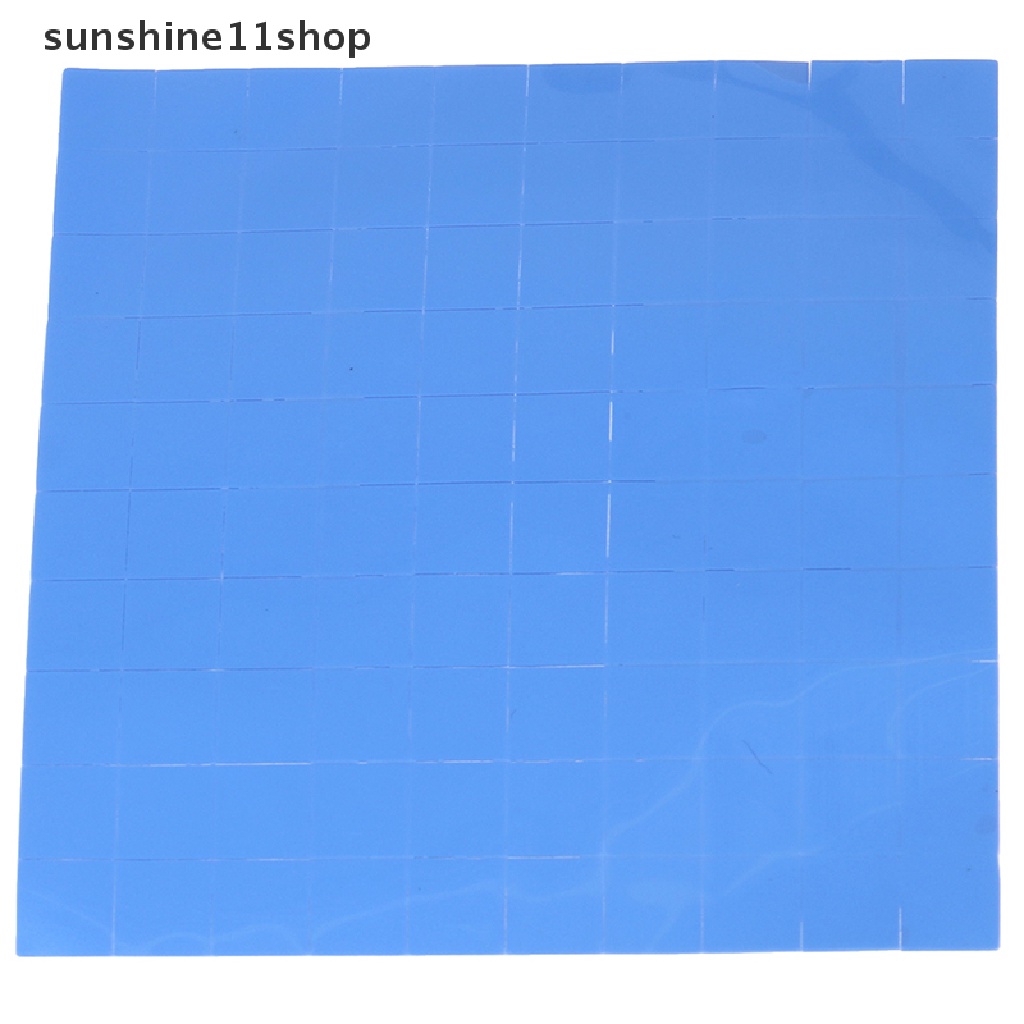 (SHO) 100pcs Pad Thermal Silikon 10x10 X 0.5mm Konduktif Pendingin Heatsink GPU CPU