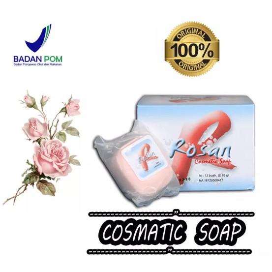 Sabun ROSAN Sabun Pemutih Badan Dan Wajah Rosan BPOM 100% by TARA Original / Sabun Pemutih Badan dan Wajah Glowing Permanen Wanita Pria / Sabun Pemutih Kulit Ketiak Selangkangan Seluruh Tubuh – Skincare Penghilang Bekas Luka, Noda Hitam Bekas Jerawat