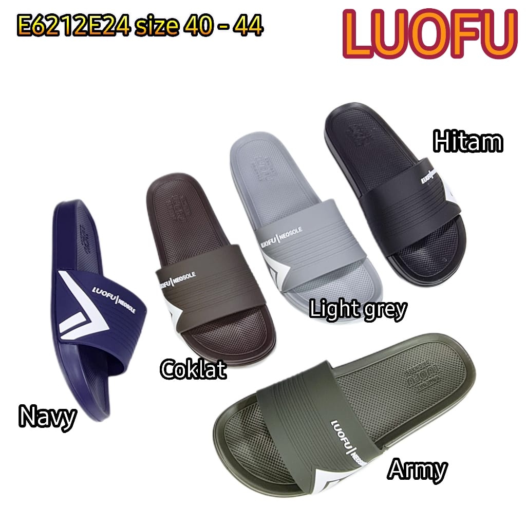 LUOFU ORIGINAL jelly sandal karet empuk murah selop pria sendal murah cowok import E6212E24