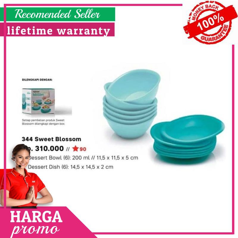 Promo Tupperware Blue Sweet Blossom Biru Shopee Indonesia