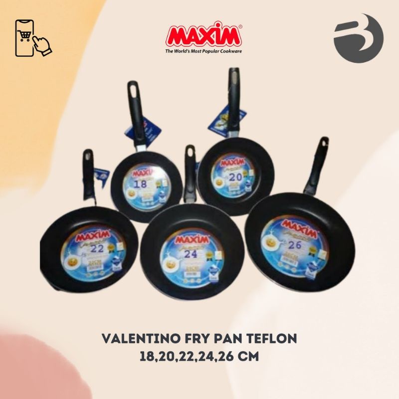 Maxim Valentino Frypan Anti Lengket/ Penggorengan Maxim Teflon Val18cm-26cm