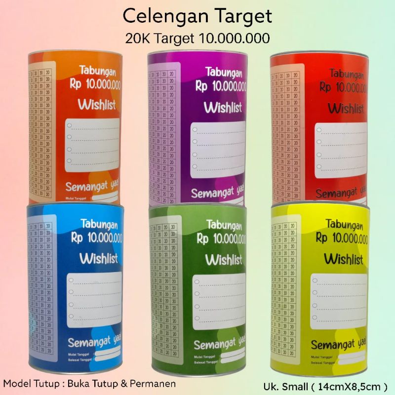 Celengan Target Murah BukaTutup Celengan Target Permanen Celengan Tabungan Target Celengan Anak-20k GET 10JT