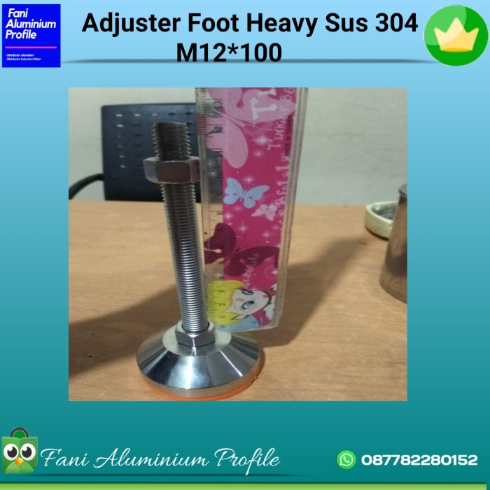 Adjuster Foot Heavy Sus 304 Adjuster fix Mounting D60 M12x100