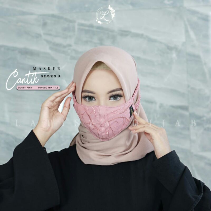 Hijab Latisza | Masker cantik series 3 | Masker kain nonmedis | Masker brokat tile | Masker murah